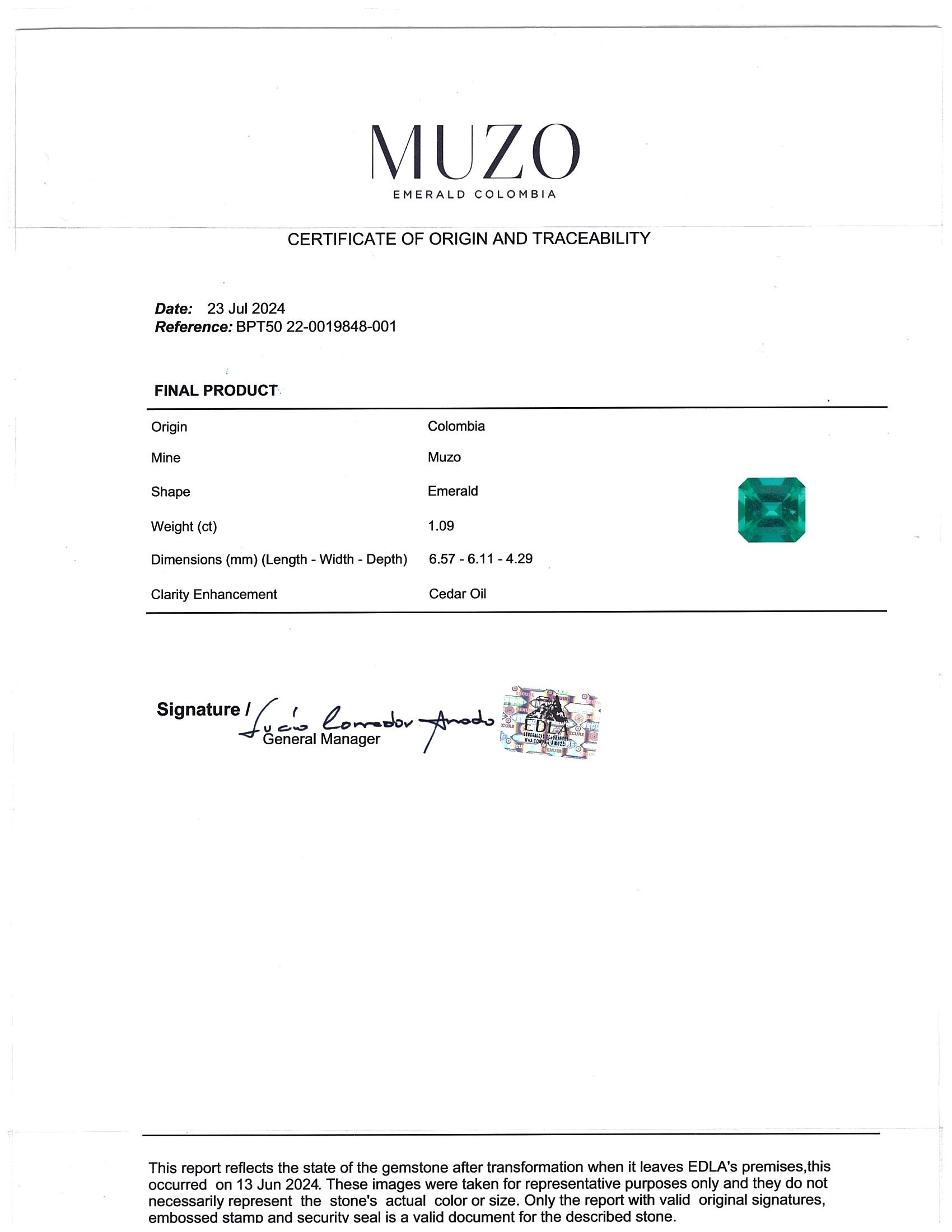 1.50 Ct. Emerald from Zambia